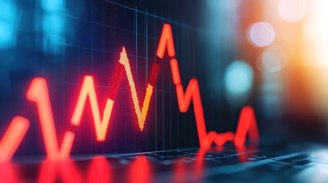 Financial downturn analyzing bank ruptcy trends in market graphs data visualization abstract environment