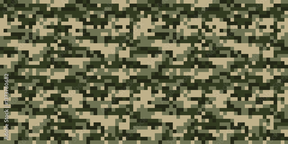 Aufkleber pixel camouflage pattern. green military pattern for army. seamless pattern for textiles