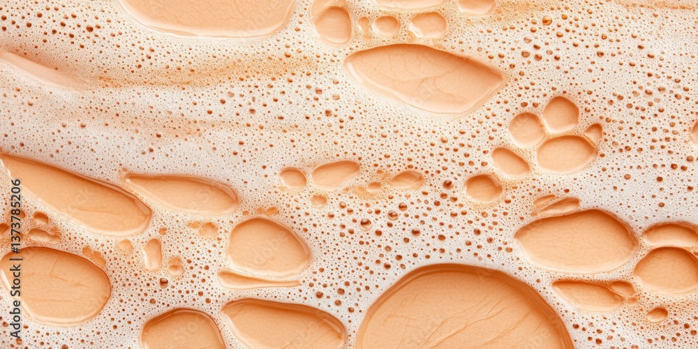Aufkleber bubbles and soft textures swirl together in a warm peach tone, creating an abstract art reminiscent 