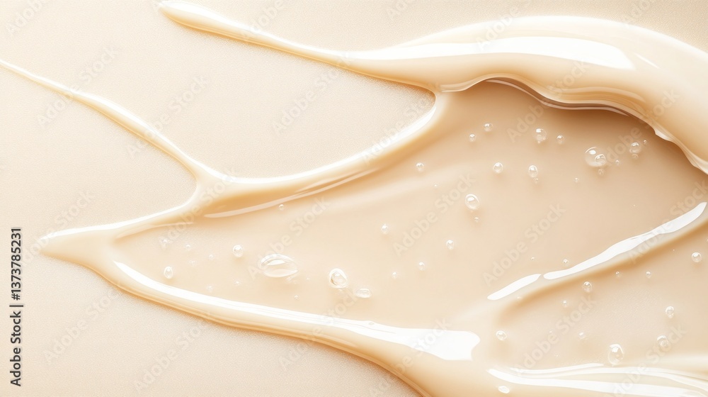 Aufkleber a creamy substance glides over a smooth backdrop, highlighting its thick, glossy texture while refle