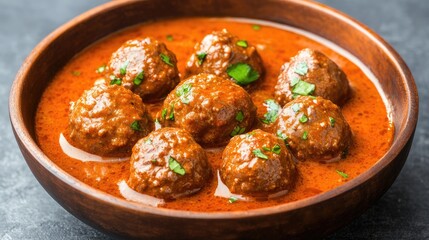 Flavorful meatballs in rich tomato sauce