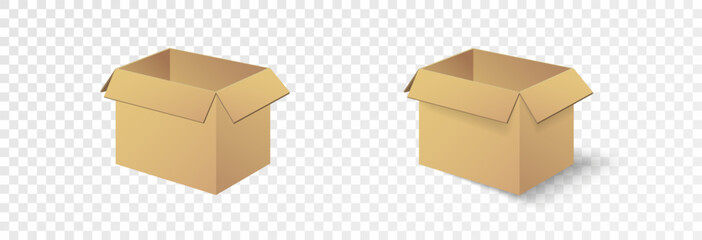 Gift Box Set, open and closed. Set of Christmas boxes with ribbons, bows and surprises, vector png.	
