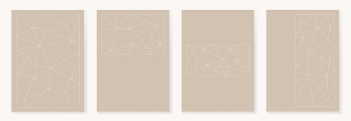 Abstract line art background vector. Minimalist modern contour drawing. Contemporary abstract art design for wall art, wallpaper, home decoration, cover, printable painting.