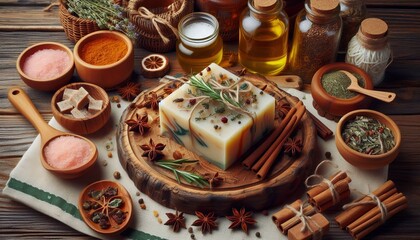 Handmade Soap The process of making soap using natural ingredien