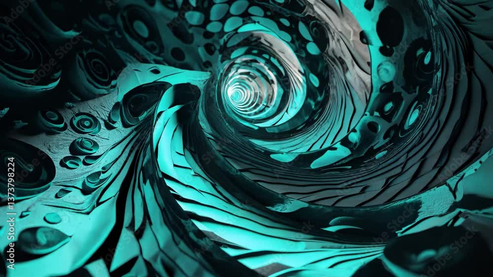 Poster abstract background with spotted patterns featuring a natural clay plate with a spiral texture. eco-
