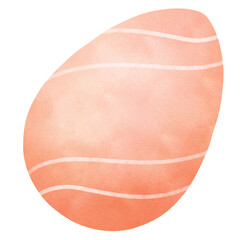 Easter Egg Peach with White Stripes Cute drawing.
