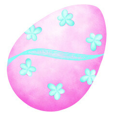 Easter Egg Pink Floral Cute drawing.