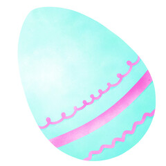 Easter Egg Blue Pink Patterned Cute drawing.