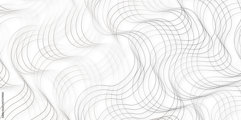 Poster curve wave seamless pattern line texture. abstract white and gray vector wave elegant striped diagon