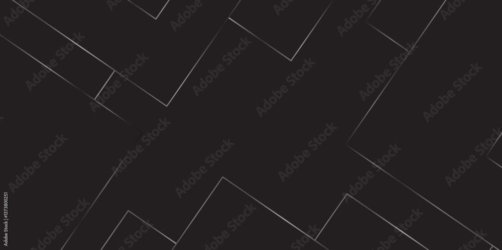 Poster abstract seamless random geometric black, silver square lines pattern on a transparent background de
