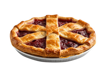 Pie fresh homemade on a transparent isolated background, generated by AI