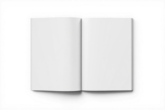 Open notebook pages on a transparent isolated background, generated by AI