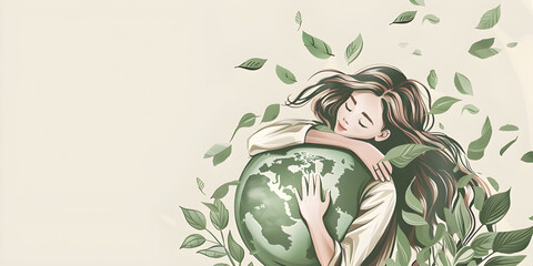 Earth day illustration. Creative concept for graphic and web design, business presentation, marketing and print material, social media banner, background cover, environment and ecology wallpaper. © Mrkvica