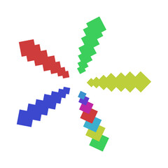 arrows in different directions, arrows of different colors, multicolored arrows on a white background