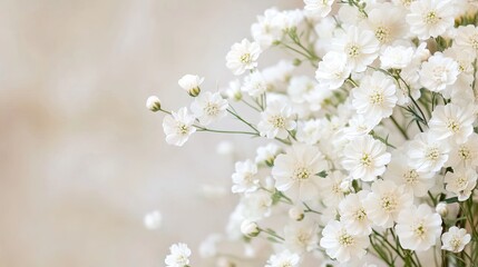 Obraz premium Delicate White Flowers on a Soft Background for Elegant Decor