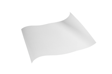 white blank paper banded rolled isolated on white or transparent png