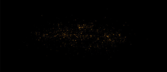 Fototapeta premium Explosion of bright golden dust particles. Decoration of bright shimmering particles. Light effect. 