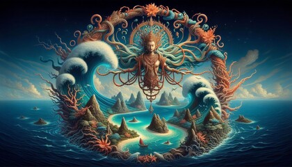 A rolling landscape covered in oat stalks The soil is thick with