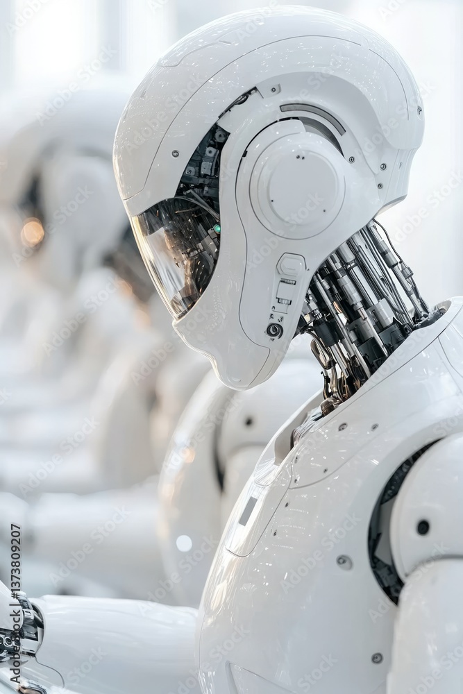 Poster robots assisting humans in a modern workspace showcasing ai integration in daily tasks