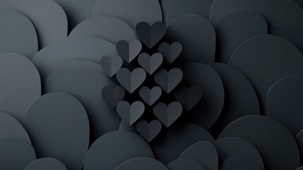 Obraz premium Abstract dark circles background with hearts