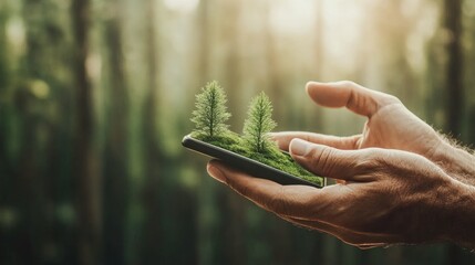 Innovative technology connecting nature and artificial intelligence in daily life