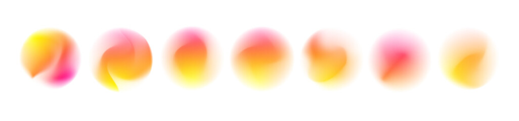 PNG gradient blur circle gradation radial abstract shape light blurry blue element vector colours round fluid mesh blob neon red sphere purple pink aura form bubble blend yellow three-dimensional	