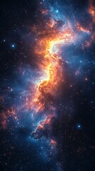 Beautiful galactic scene with pink and blue hues high resolution background