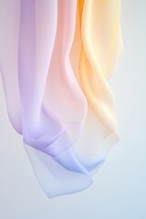 Delicate flowing fabric in soft pastel hues creates tranquil vis