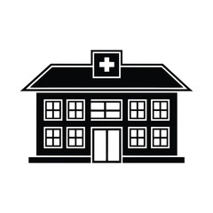 Hospital building silhouette vector