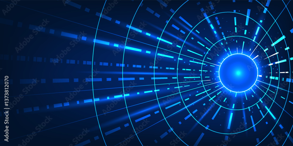 Poster big data technology, a hub that combines data lines, ai, machine learning and cloud computing techno