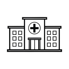 Hospital building silhouette vector