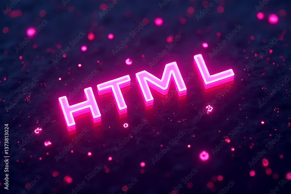 Poster creating vibrant html designs digital space graphic content nighttime glow futuristic style