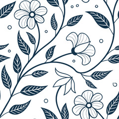 Seamless butterfly and leaf pattern design elegant graphic art modern decor minimalist aesthetic