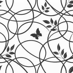 Obraz premium Seamless floral pattern design nature background graphic art contemporary style aesthetic viewpoint for home decor