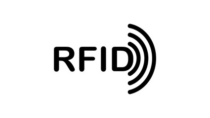 RFID symbol, black isolated silhouette