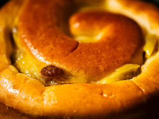 Breakfast pastry macro close up