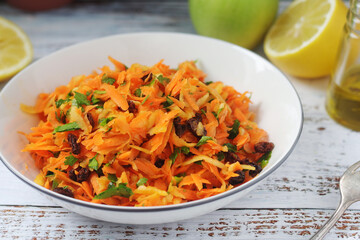 A bowl with traditional Polish carrot salad © nastyakamysheva