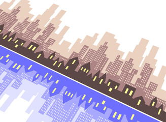 city ​​modern urban landscape 2d symbol