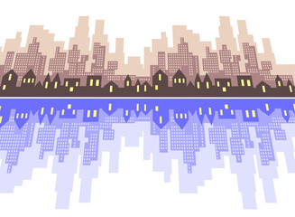 city ​​modern urban landscape 2d symbol