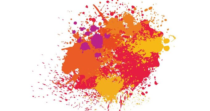 Abstract Video Background with Spots of Paint, Transparent with Alpha Channel