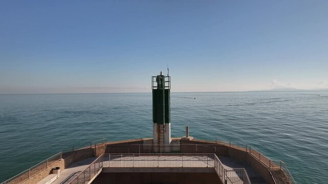 Faro del Grao en el Puerto de Gandia, Valencia, Comunidad Valenciana