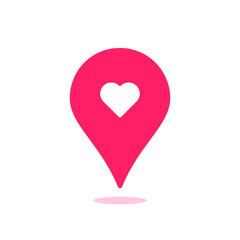 favourite place icon with pink geotag