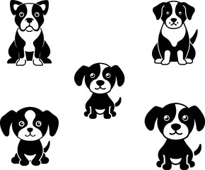 Obraz premium Cute dog silhouette vector art illustration 
