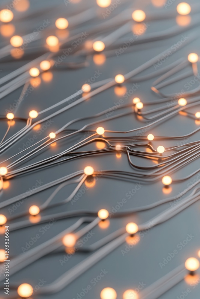 Aufkleber intertwined light strands elegantly illuminate a surface, symbolizing the connection between human i