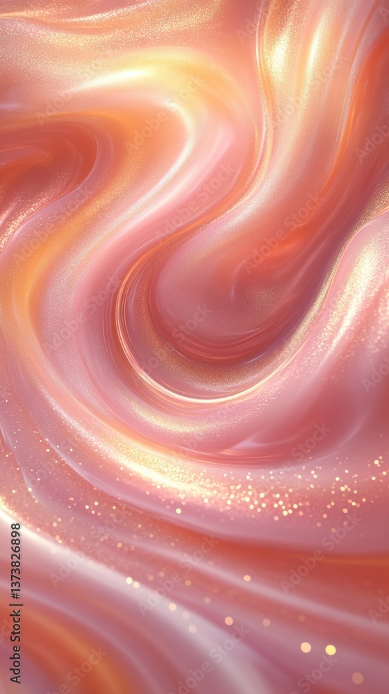 Poster colorful swirls of pink and gold create a mesmerizing abstract pattern in a flowing design that catc