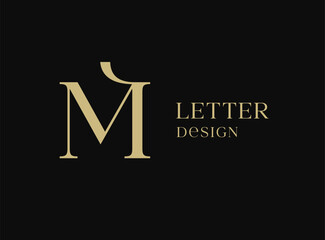 Letter M logo icon design. Classic style luxury monogram.