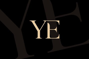 YE or EY letter logo icon design. Classic style luxury initials monogram.