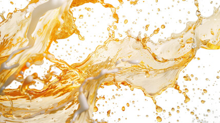 Refreshing beer splash with foam and vibrant liquid motion
