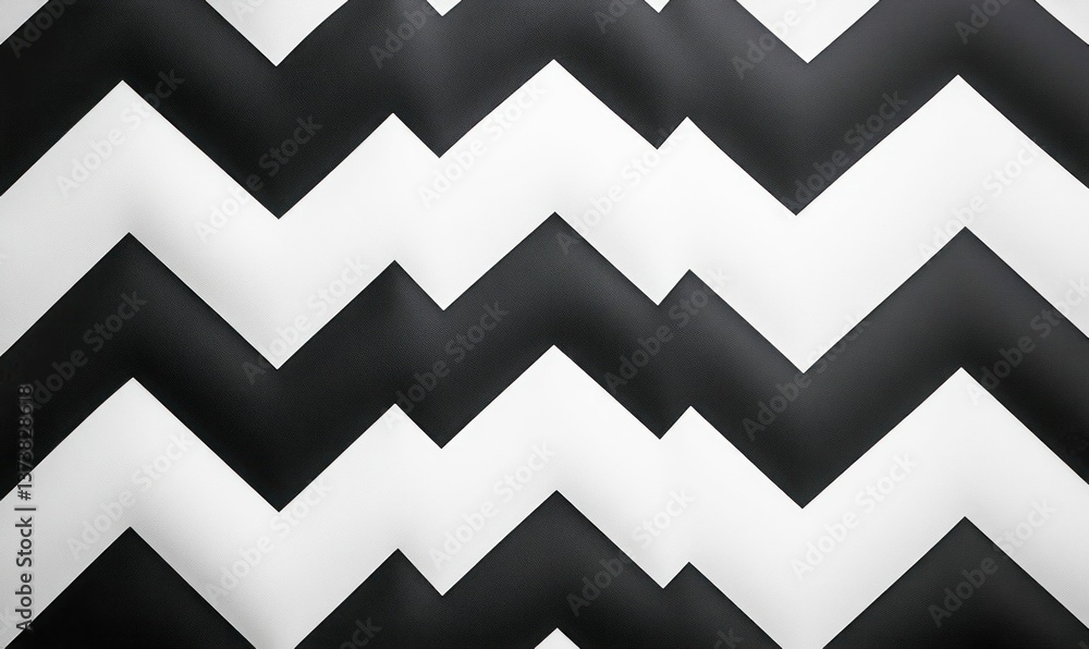 Poster bold black and white chevron pattern creating a striking and modern abstract design.