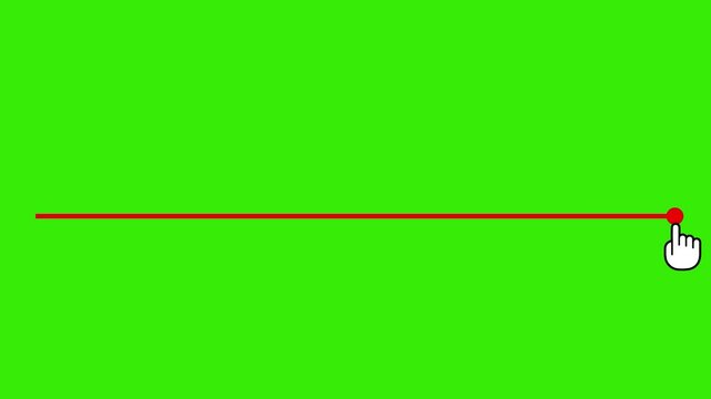 Red video playbar or playback line animation with green screen Green Screen Animated Dragging Line with Cursor Click